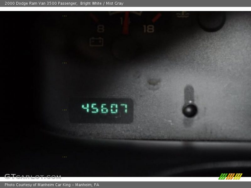 Bright White / Mist Gray 2000 Dodge Ram Van 3500 Passenger
