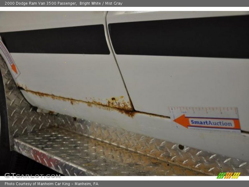 Bright White / Mist Gray 2000 Dodge Ram Van 3500 Passenger