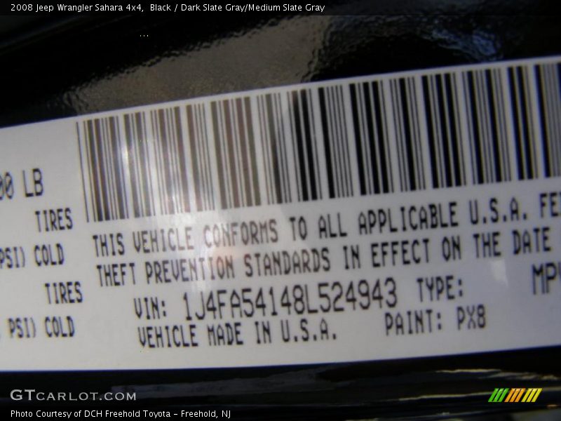Black / Dark Slate Gray/Medium Slate Gray 2008 Jeep Wrangler Sahara 4x4