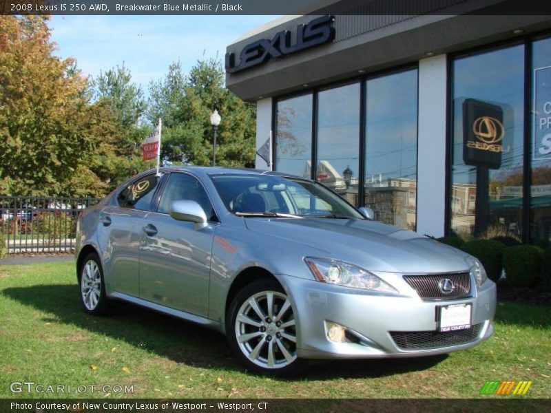 Breakwater Blue Metallic / Black 2008 Lexus IS 250 AWD