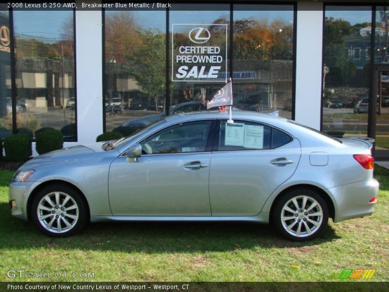 Breakwater Blue Metallic / Black 2008 Lexus IS 250 AWD