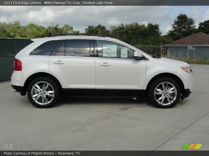 White Platinum Tri-Coat / Medium Light Stone 2011 Ford Edge Limited