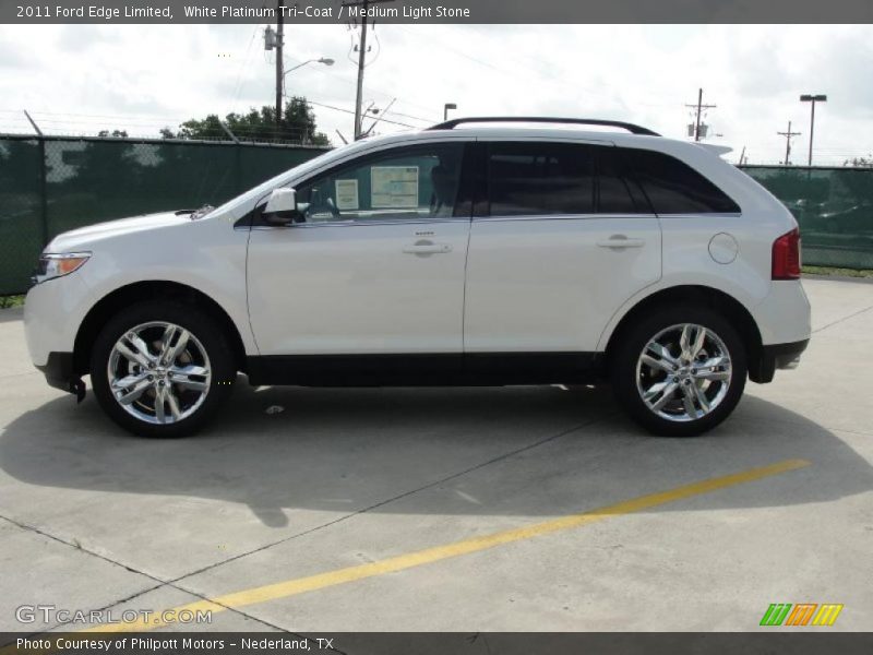 White Platinum Tri-Coat / Medium Light Stone 2011 Ford Edge Limited