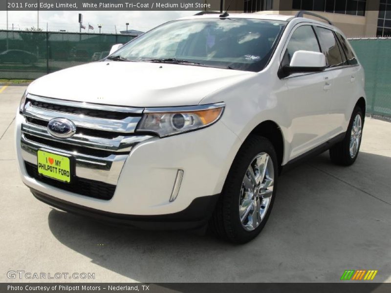 White Platinum Tri-Coat / Medium Light Stone 2011 Ford Edge Limited