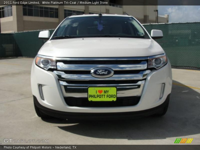 White Platinum Tri-Coat / Medium Light Stone 2011 Ford Edge Limited