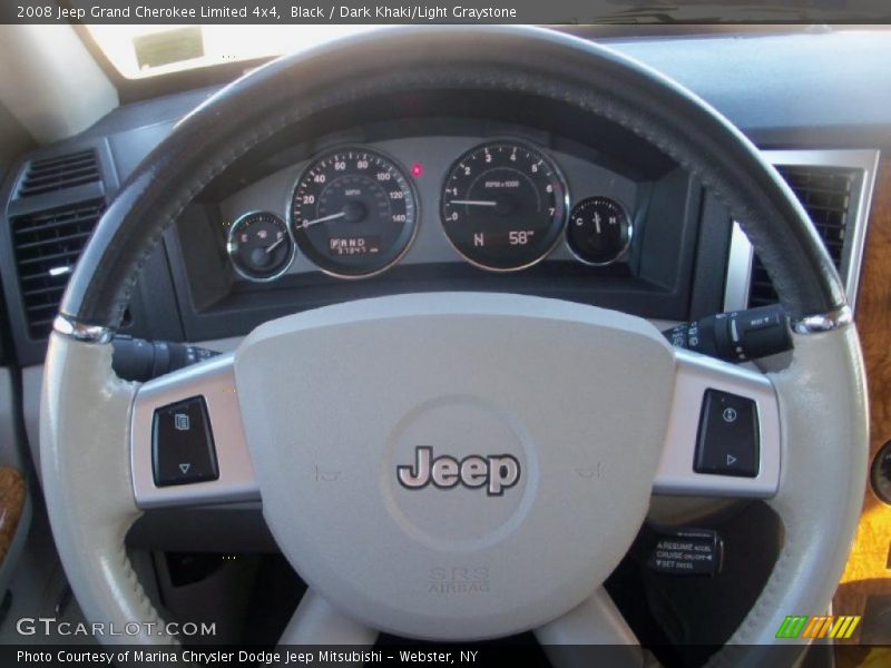 Black / Dark Khaki/Light Graystone 2008 Jeep Grand Cherokee Limited 4x4