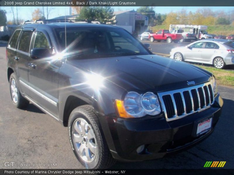Black / Dark Khaki/Light Graystone 2008 Jeep Grand Cherokee Limited 4x4