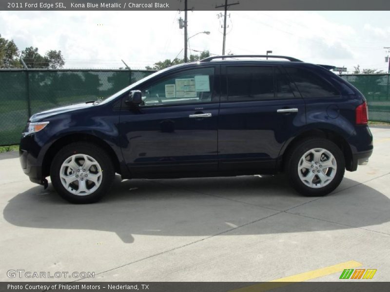 Kona Blue Metallic / Charcoal Black 2011 Ford Edge SEL