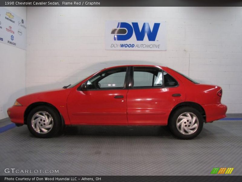 Flame Red / Graphite 1998 Chevrolet Cavalier Sedan