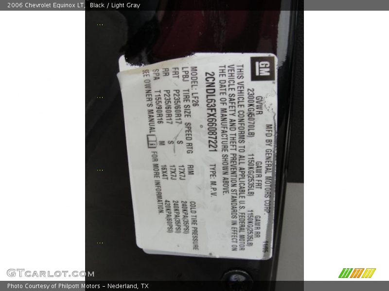 Black / Light Gray 2006 Chevrolet Equinox LT