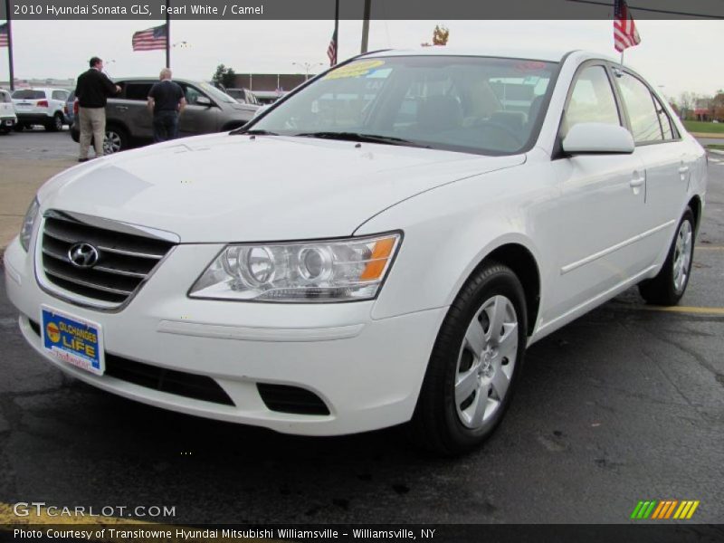 Pearl White / Camel 2010 Hyundai Sonata GLS