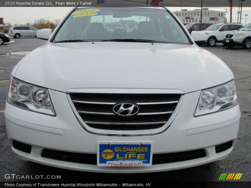 Pearl White / Camel 2010 Hyundai Sonata GLS