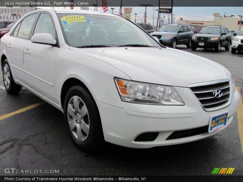 Pearl White / Camel 2010 Hyundai Sonata GLS