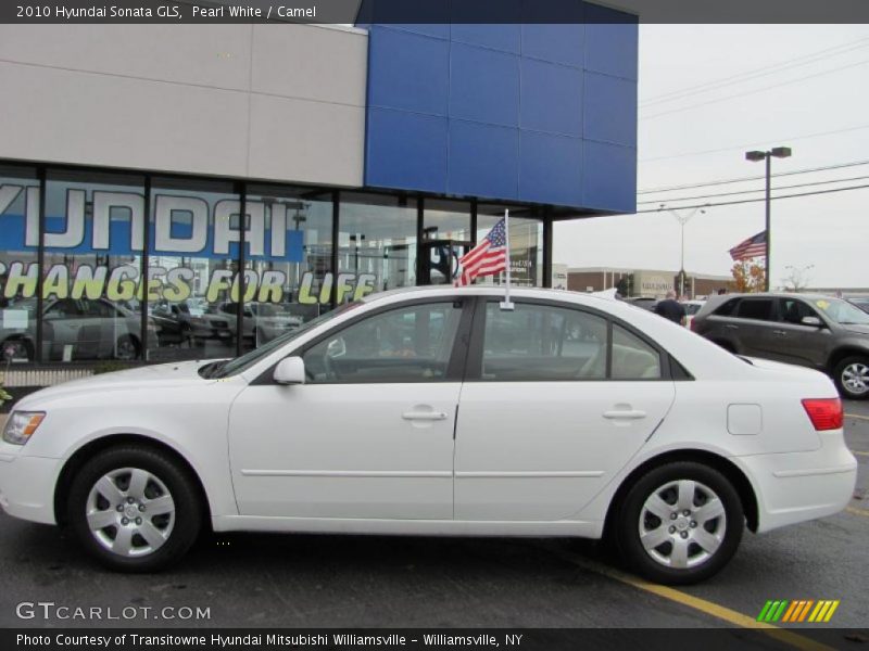 Pearl White / Camel 2010 Hyundai Sonata GLS
