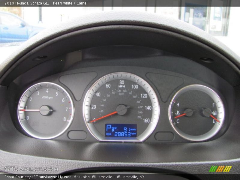 Pearl White / Camel 2010 Hyundai Sonata GLS