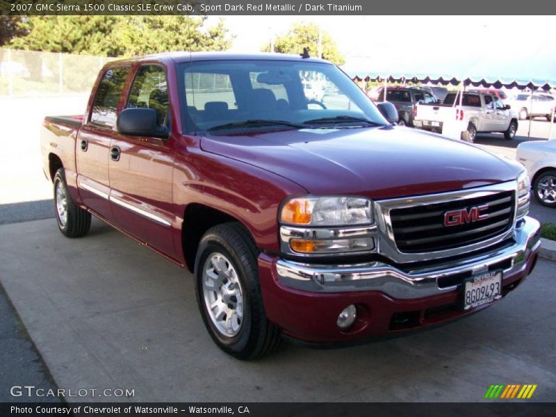 Sport Dark Red Metallic / Dark Titanium 2007 GMC Sierra 1500 Classic SLE Crew Cab