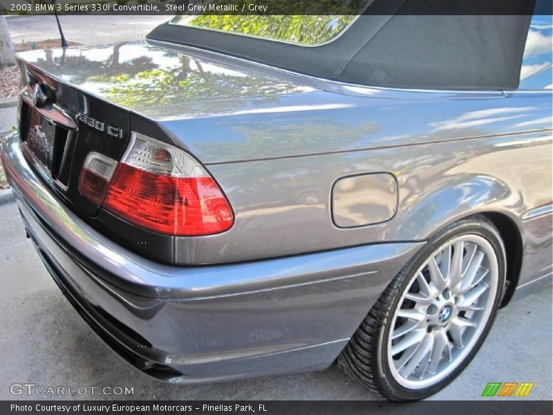 Steel Grey Metallic / Grey 2003 BMW 3 Series 330i Convertible