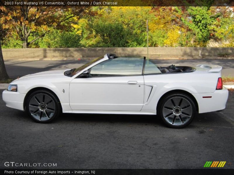 Oxford White / Dark Charcoal 2003 Ford Mustang V6 Convertible