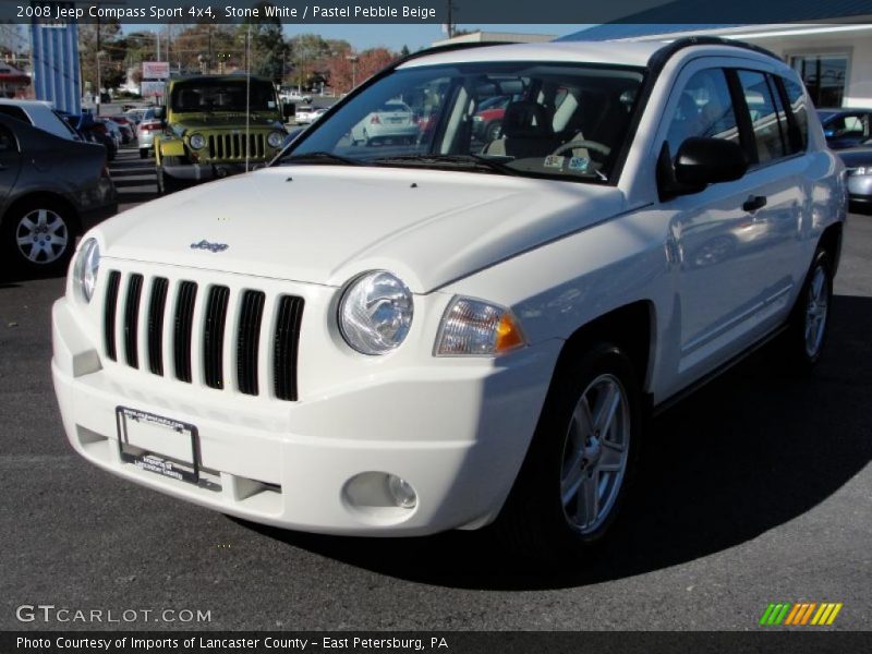 Stone White / Pastel Pebble Beige 2008 Jeep Compass Sport 4x4