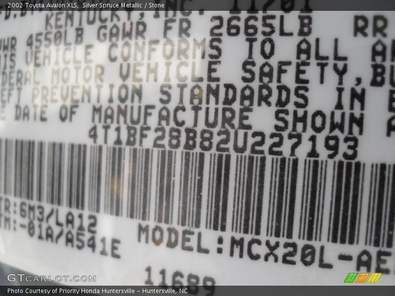 Silver Spruce Metallic / Stone 2002 Toyota Avalon XLS