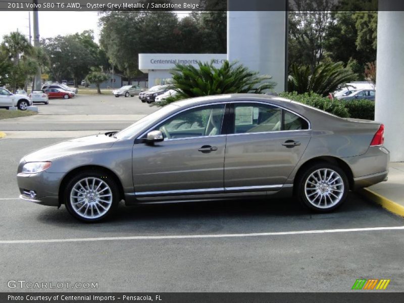 Oyster Grey Metallic / Sandstone Beige 2011 Volvo S80 T6 AWD