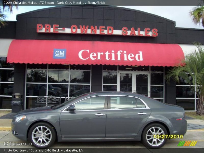 Dark Gray Metallic / Ebony/Brick 2009 Chevrolet Malibu LTZ Sedan
