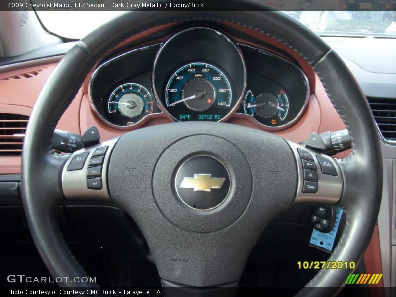 Dark Gray Metallic / Ebony/Brick 2009 Chevrolet Malibu LTZ Sedan