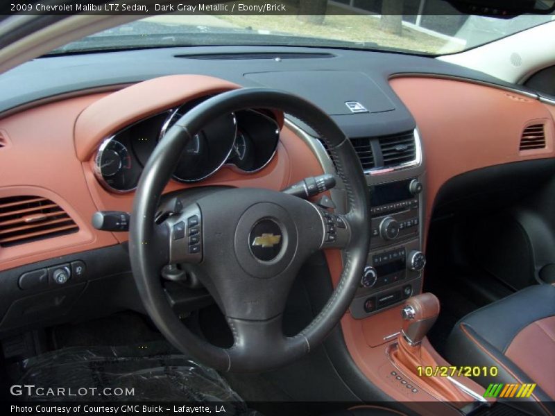 Dark Gray Metallic / Ebony/Brick 2009 Chevrolet Malibu LTZ Sedan