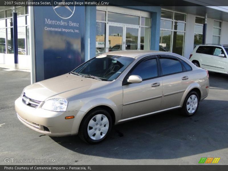 Champagne Beige Metallic / Grey 2007 Suzuki Forenza Sedan