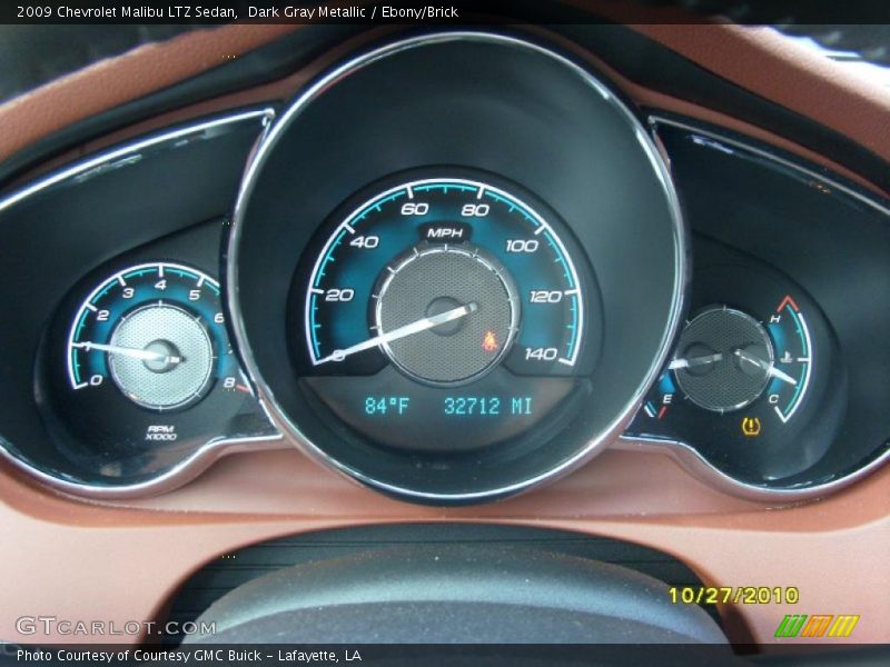 Dark Gray Metallic / Ebony/Brick 2009 Chevrolet Malibu LTZ Sedan