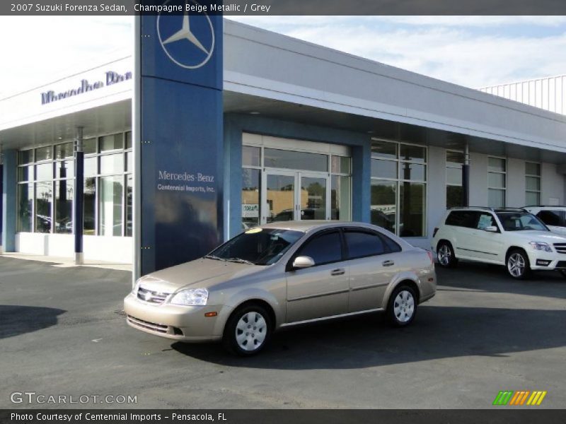 Champagne Beige Metallic / Grey 2007 Suzuki Forenza Sedan