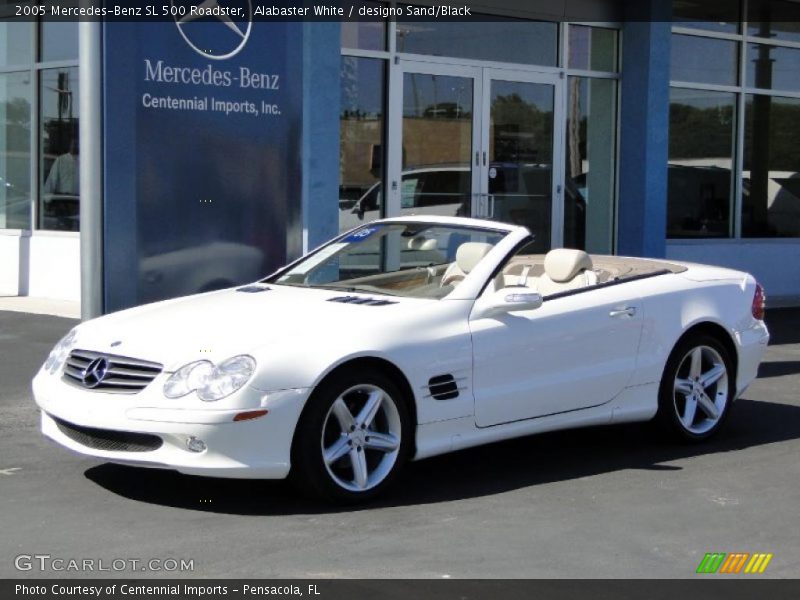 Alabaster White / designo Sand/Black 2005 Mercedes-Benz SL 500 Roadster