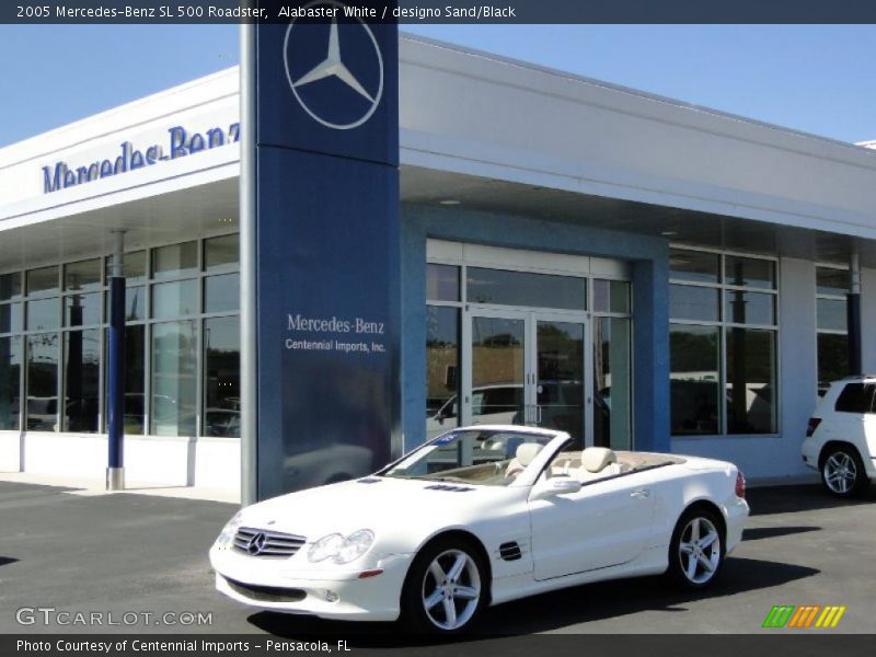 Alabaster White / designo Sand/Black 2005 Mercedes-Benz SL 500 Roadster