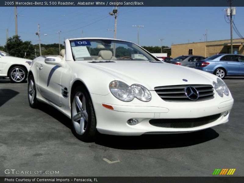 Alabaster White / designo Sand/Black 2005 Mercedes-Benz SL 500 Roadster