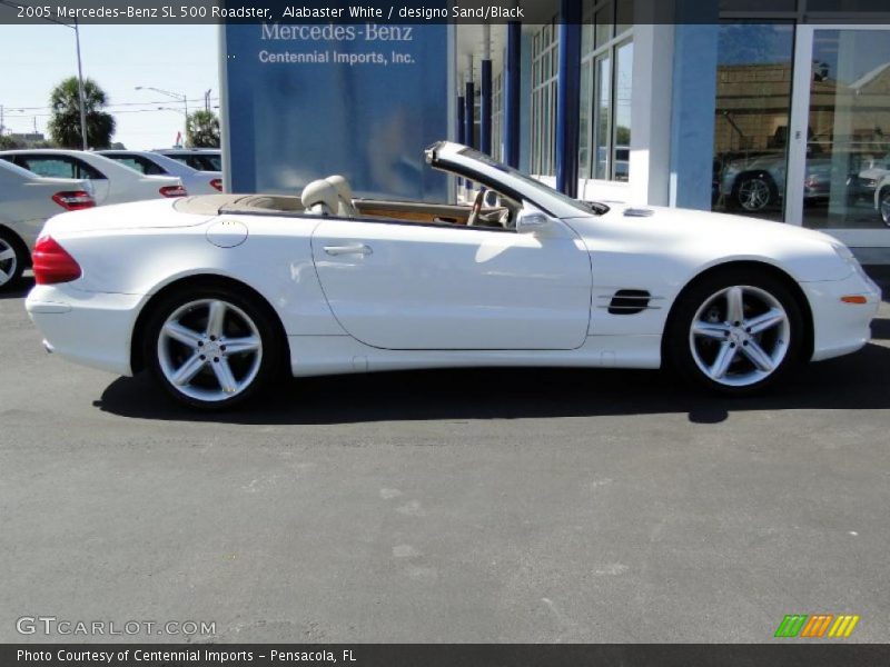 Alabaster White / designo Sand/Black 2005 Mercedes-Benz SL 500 Roadster