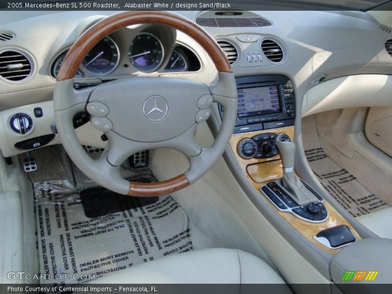 Alabaster White / designo Sand/Black 2005 Mercedes-Benz SL 500 Roadster