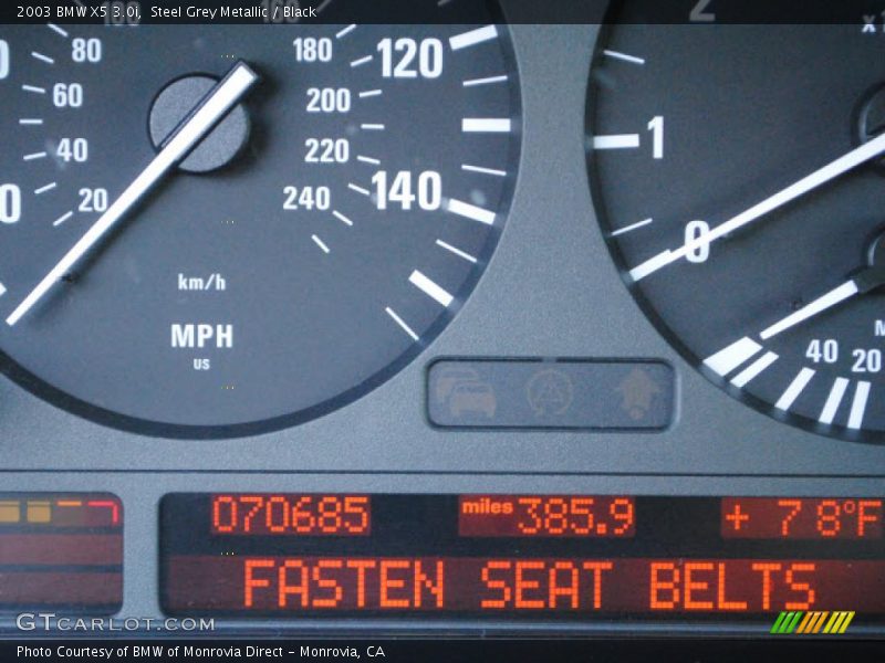 Steel Grey Metallic / Black 2003 BMW X5 3.0i