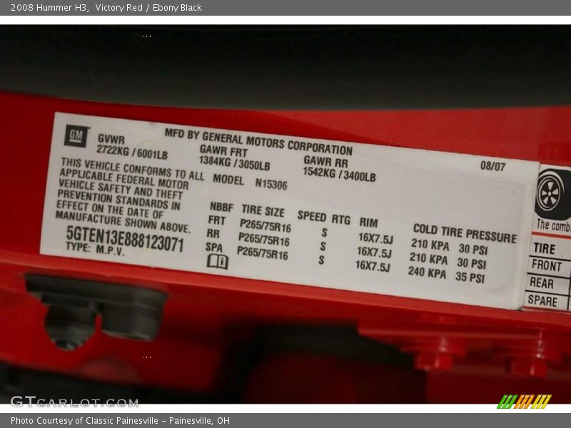 Victory Red / Ebony Black 2008 Hummer H3