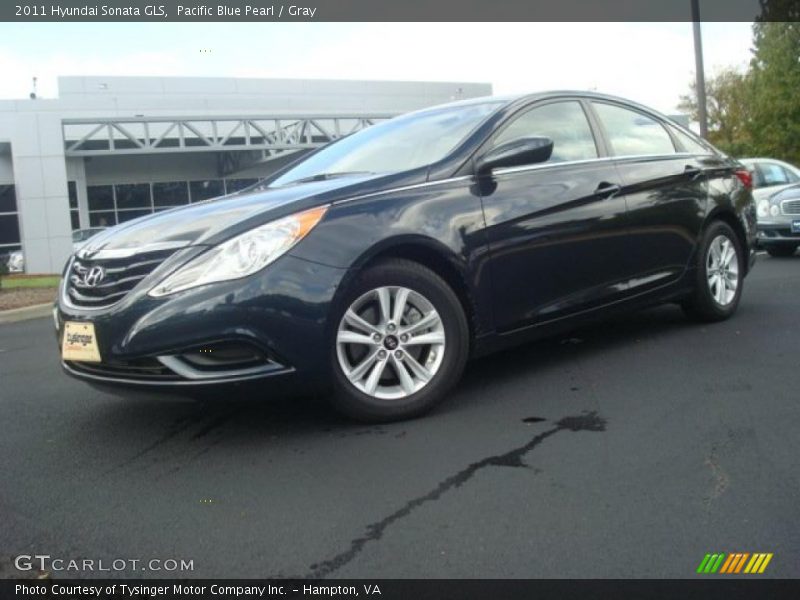 Pacific Blue Pearl / Gray 2011 Hyundai Sonata GLS