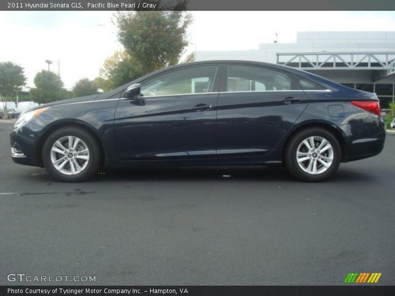 Pacific Blue Pearl / Gray 2011 Hyundai Sonata GLS
