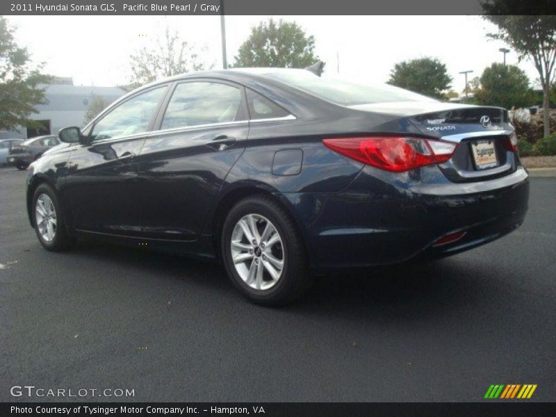 Pacific Blue Pearl / Gray 2011 Hyundai Sonata GLS
