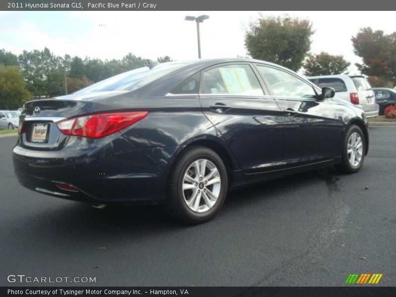 Pacific Blue Pearl / Gray 2011 Hyundai Sonata GLS