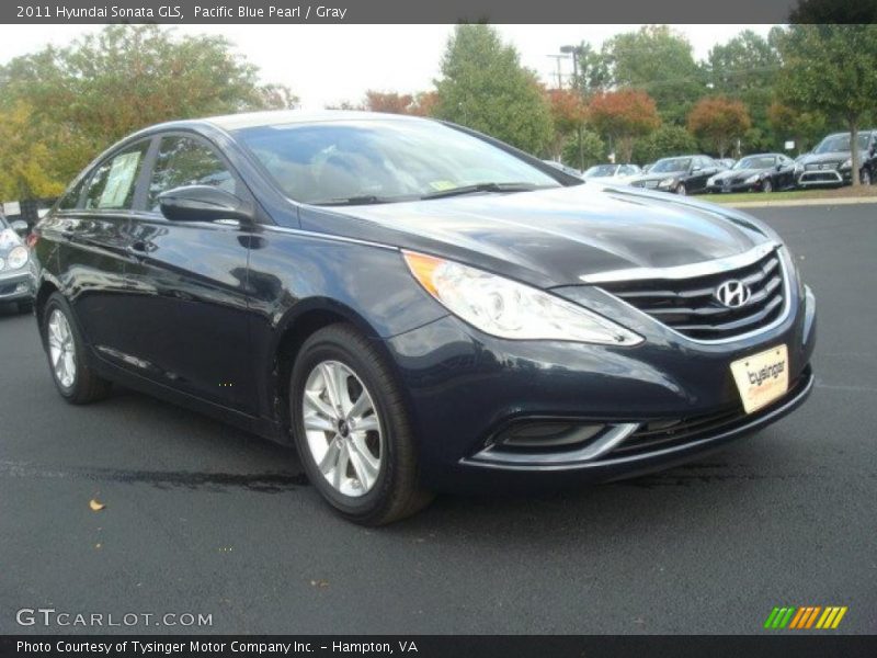 Pacific Blue Pearl / Gray 2011 Hyundai Sonata GLS