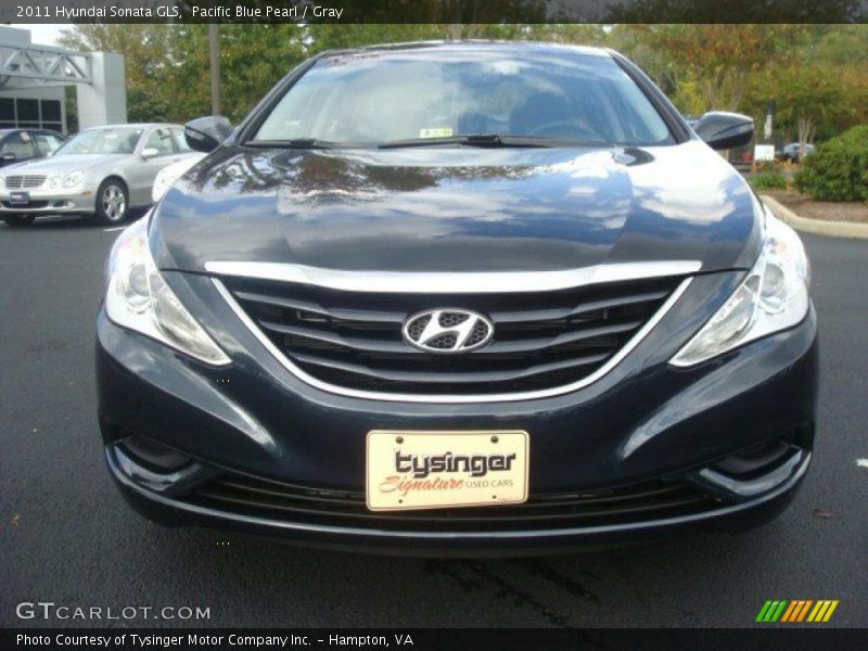Pacific Blue Pearl / Gray 2011 Hyundai Sonata GLS