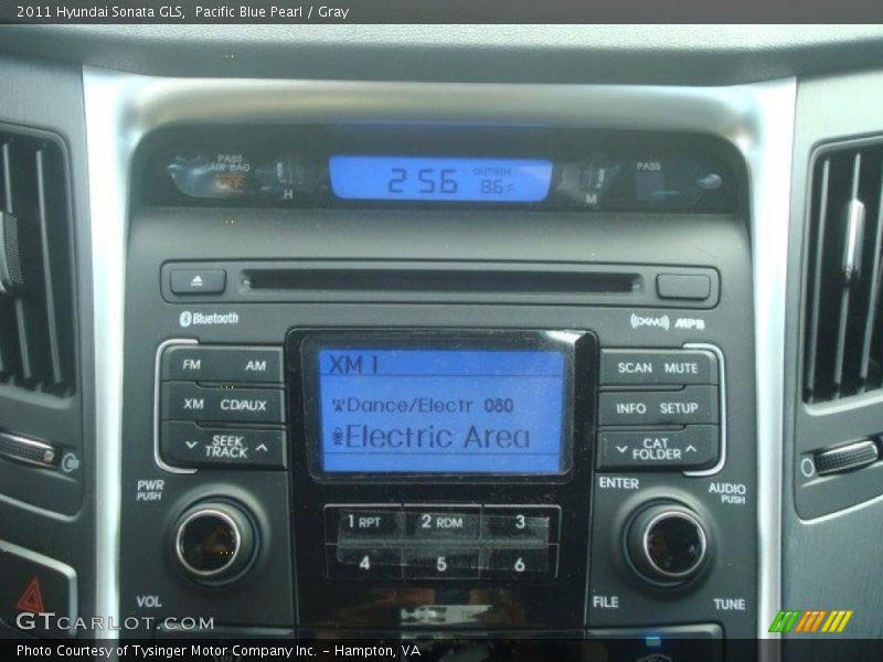Pacific Blue Pearl / Gray 2011 Hyundai Sonata GLS