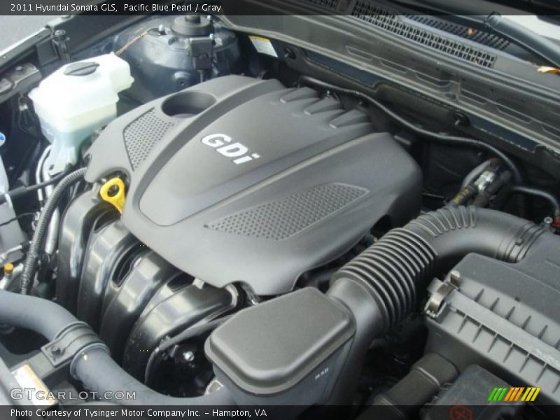 Pacific Blue Pearl / Gray 2011 Hyundai Sonata GLS