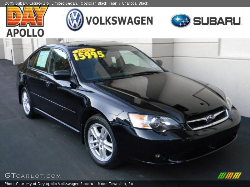 Obsidian Black Pearl / Charcoal Black 2005 Subaru Legacy 2.5i Limited Sedan
