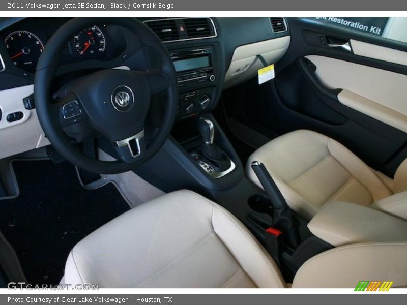 Black / Cornsilk Beige 2011 Volkswagen Jetta SE Sedan