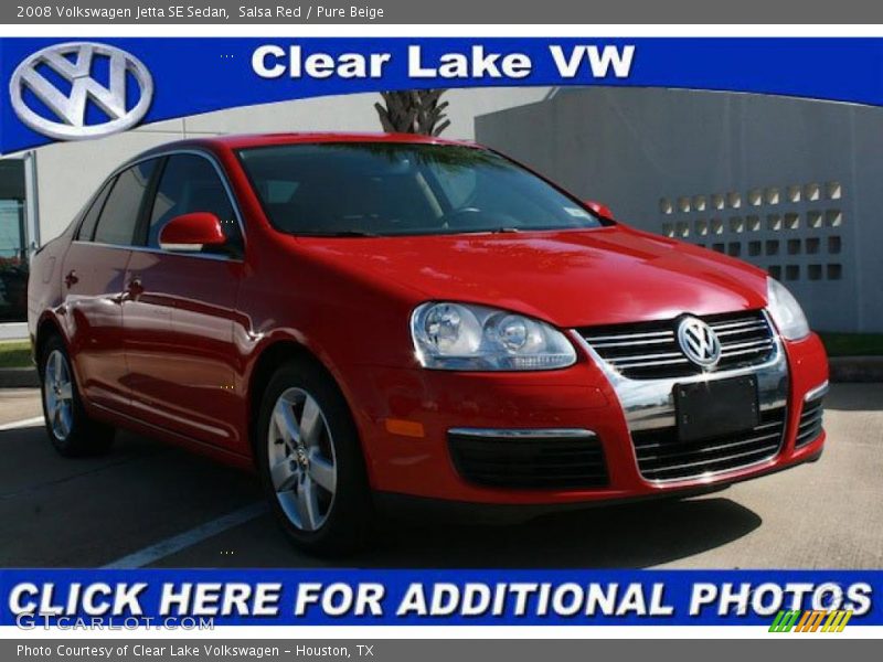 Salsa Red / Pure Beige 2008 Volkswagen Jetta SE Sedan