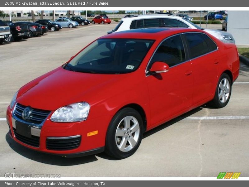 Salsa Red / Pure Beige 2008 Volkswagen Jetta SE Sedan